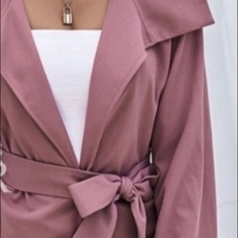 NWT belted pink trench coat
